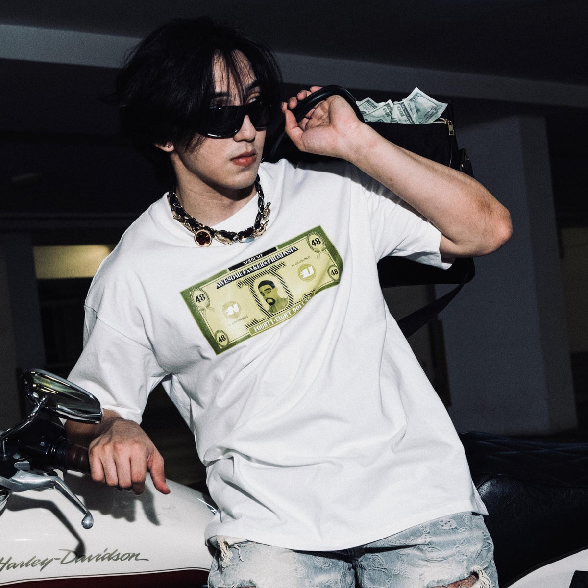 "MONEY NOTES" Tee | White