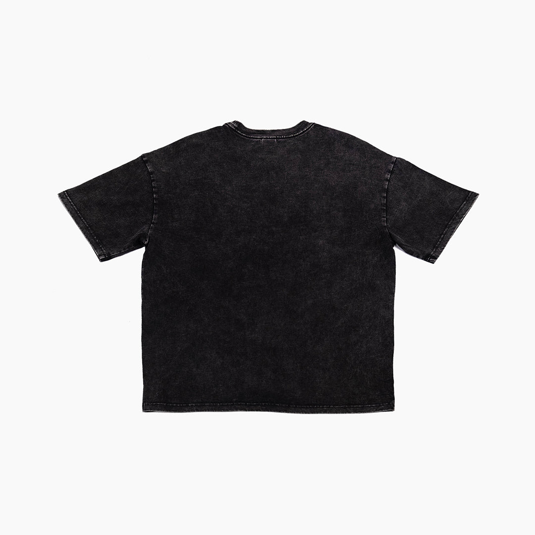 "GAZE" Washed Tee | Black